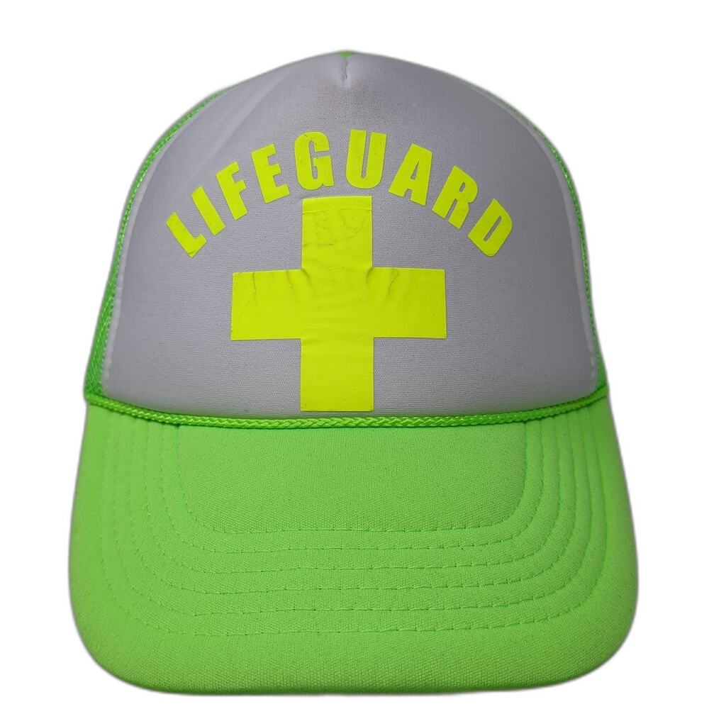 Lifeguard Snapback Mesh Back Rope Trucker Hat Green One Size Nissun